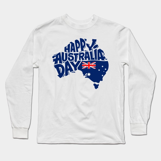 happy Australia day Long Sleeve T-Shirt by Mako Design 